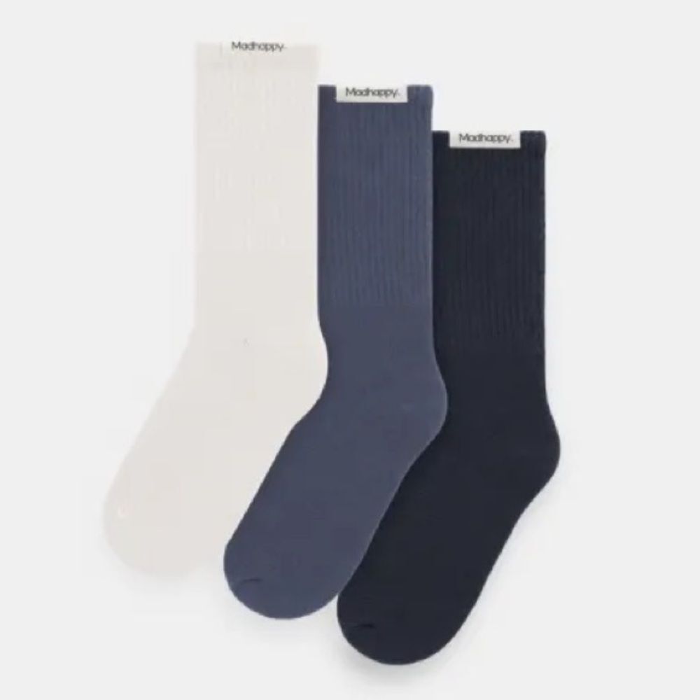 NWT Madhappy Cotton Crew Sock 3-pack